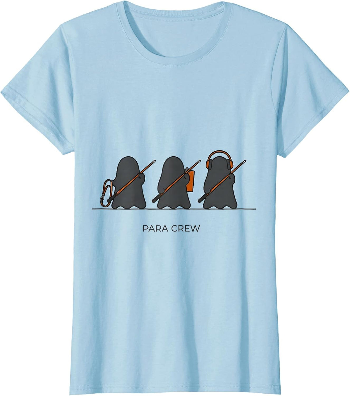 Para Crew Minimalist Ghost Paraprofessional Halloween Humor T-Shirt - Baby Blue