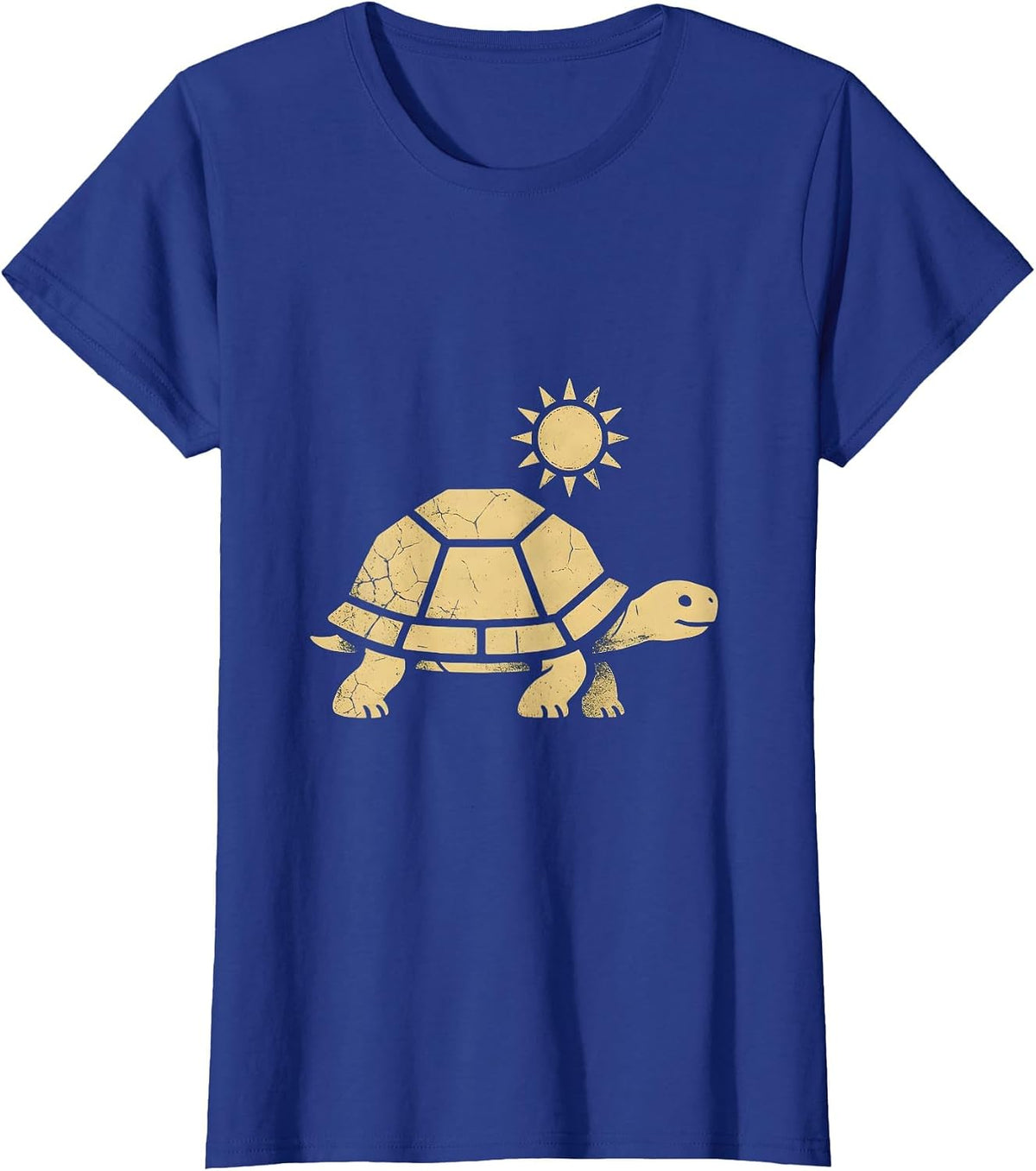 Women's Desert Tortoise Walking Under Hot Sun Western T-Shirt - Royal Blue