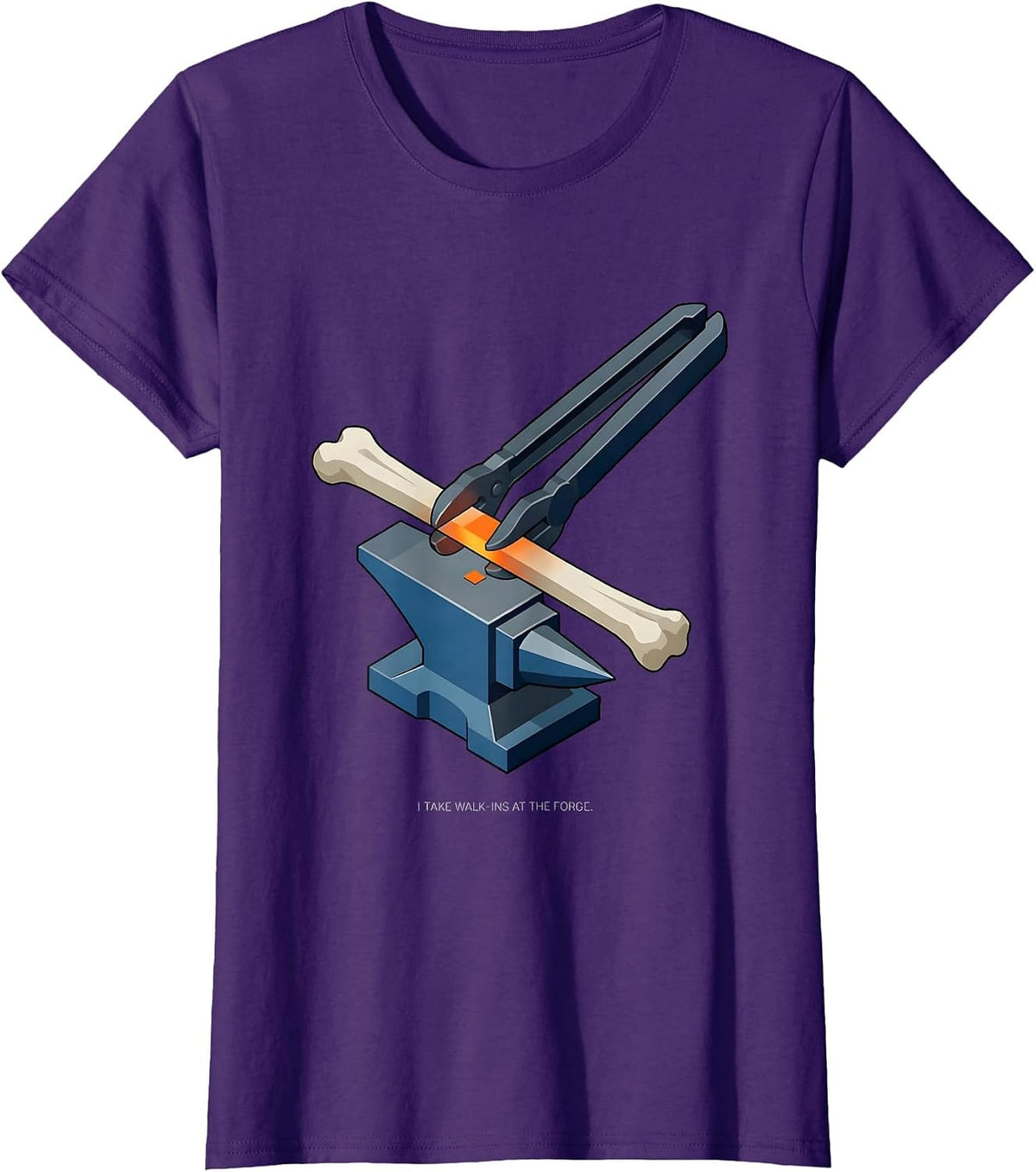 I Take Walk-Ins At The Forge Funny Blacksmith Metalworker T-Shirt - Purple