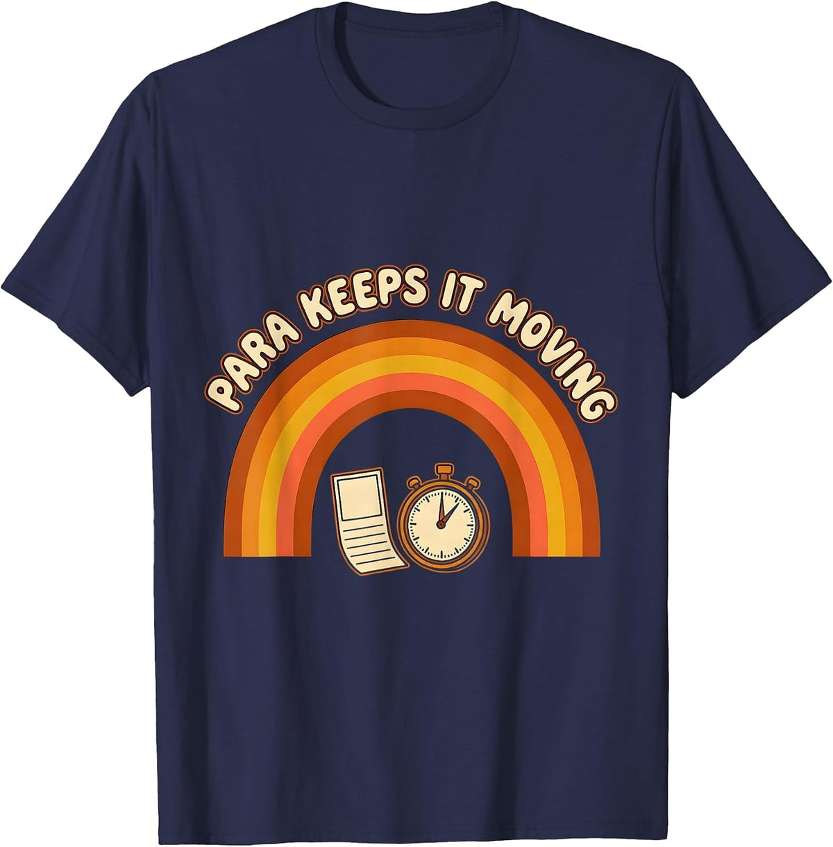 Para Keeps It Moving Retro 70s Paraprofessional Appreciation T-Shirt - Navy Blue