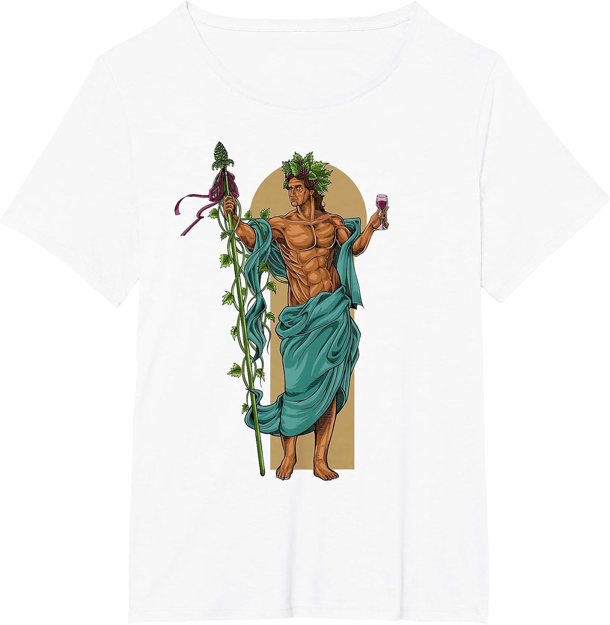 God of Greek Mythology - Bacchus Dionysus T-Shirt - White