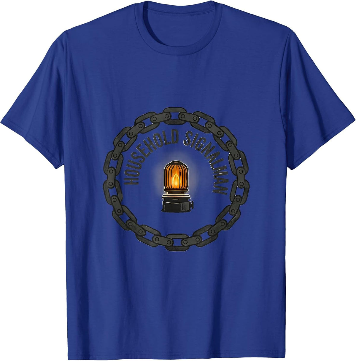 Household Signalman Editorial Conceptual Train Enthusiast T-Shirt - Royal Blue