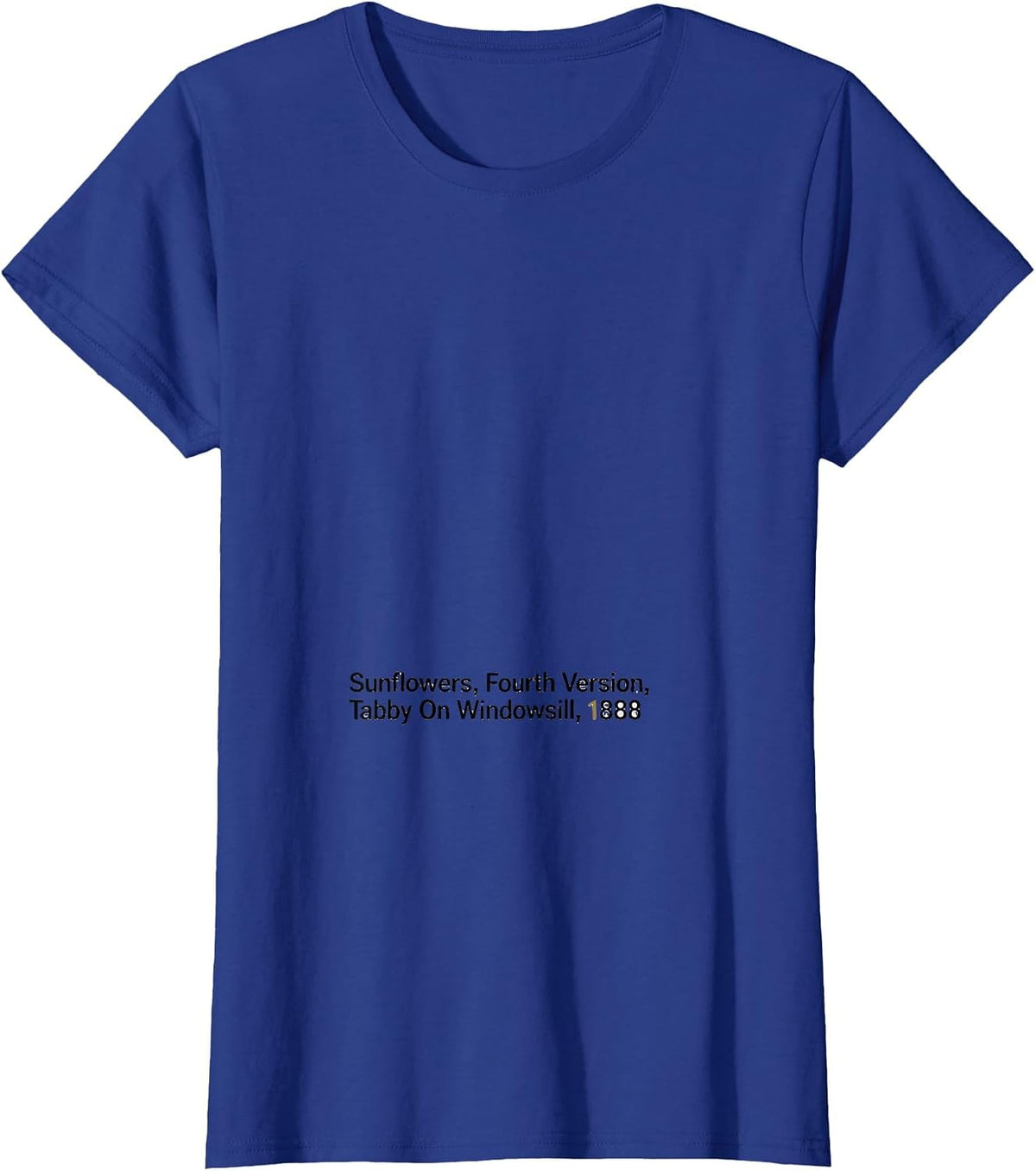 Women's Sunflowers, Fourth Version, Tabby On Windowsill, 1888 T-Shirt - Royal Blue