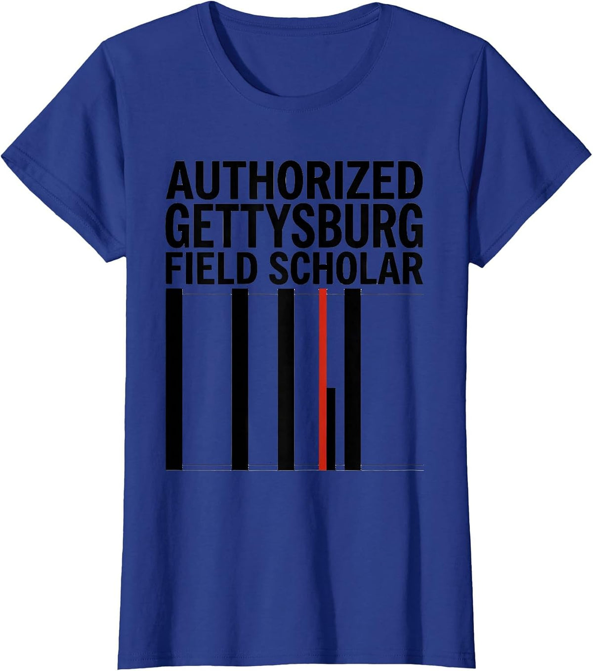 Women's Authorized Gettysburg Field Scholar Minimalist Civil War T-Shirt - Royal Blue