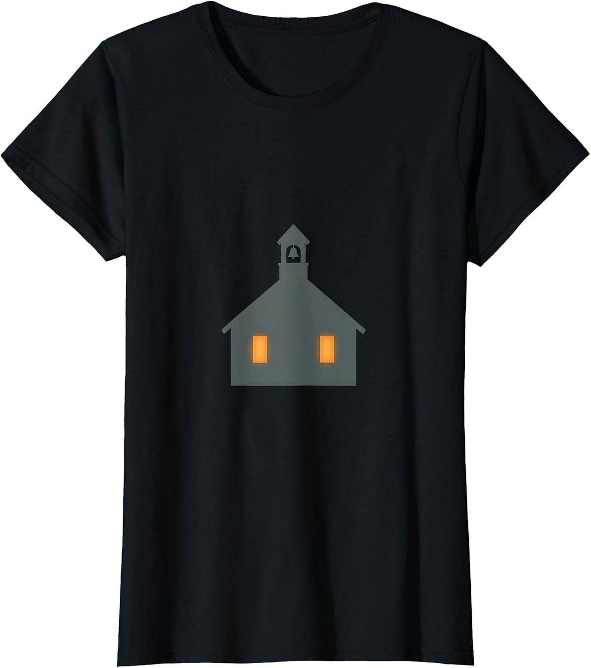 Third Grade Teacher Schoolhouse Dusk Illustration T-Shirt - Black