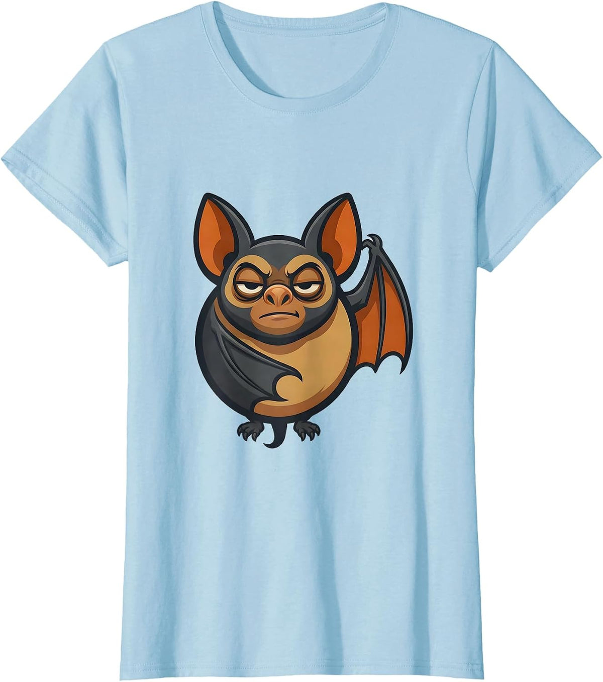 Women's Fruit Bat Mascot Vintage Bat Lover Halloween Nature T-Shirt - Baby Blue