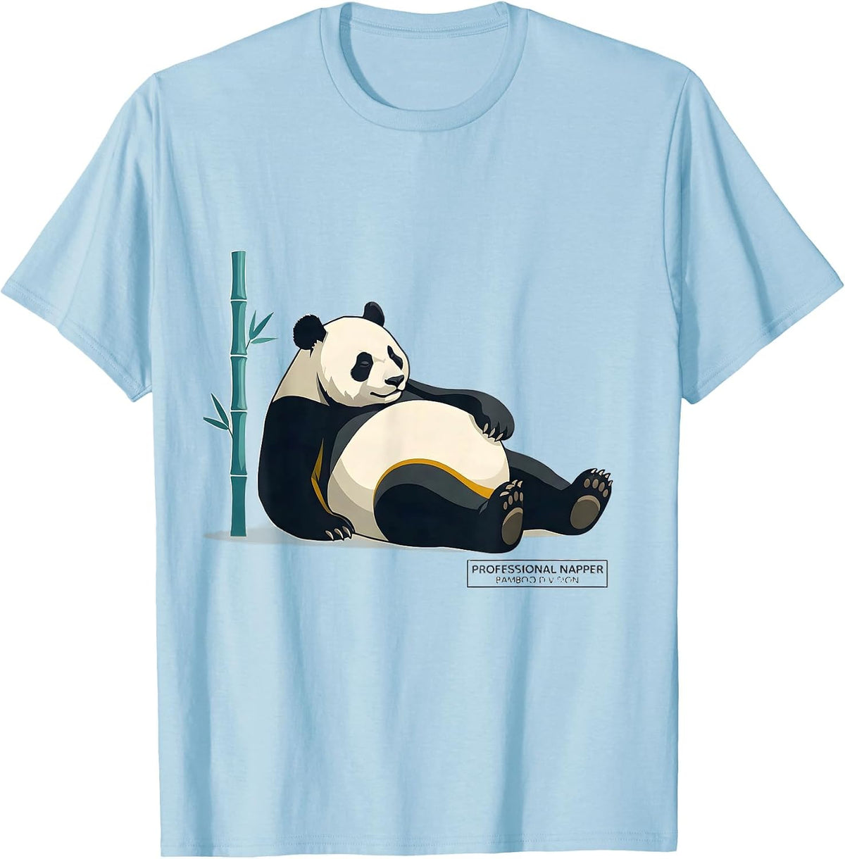 Men's Professional Napper Bamboo Division Midcentury Modern Panda T-Shirt - Baby Blue