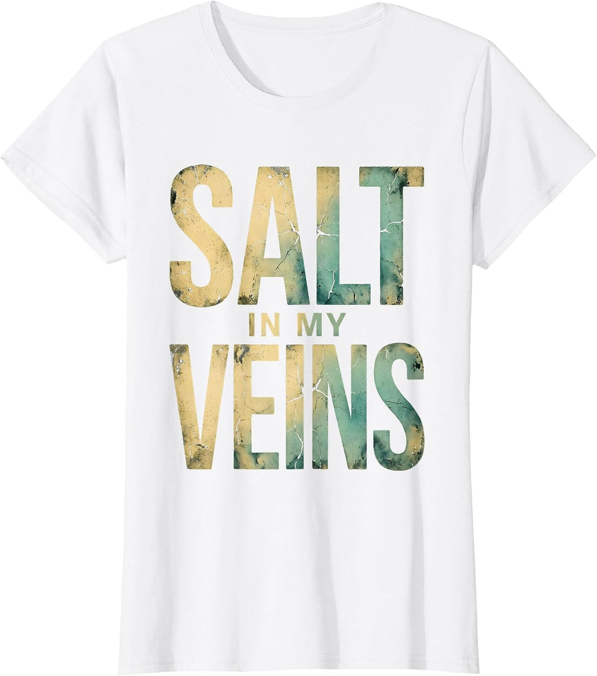 Salt In My Veins Pirate Nautical Design T-Shirt - White