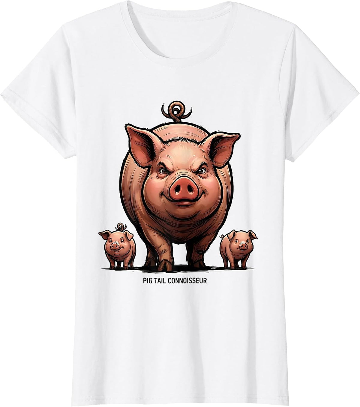 Pig Tail Connoisseur Funny Pig Lover Pet Pig Humor T-Shirt - White