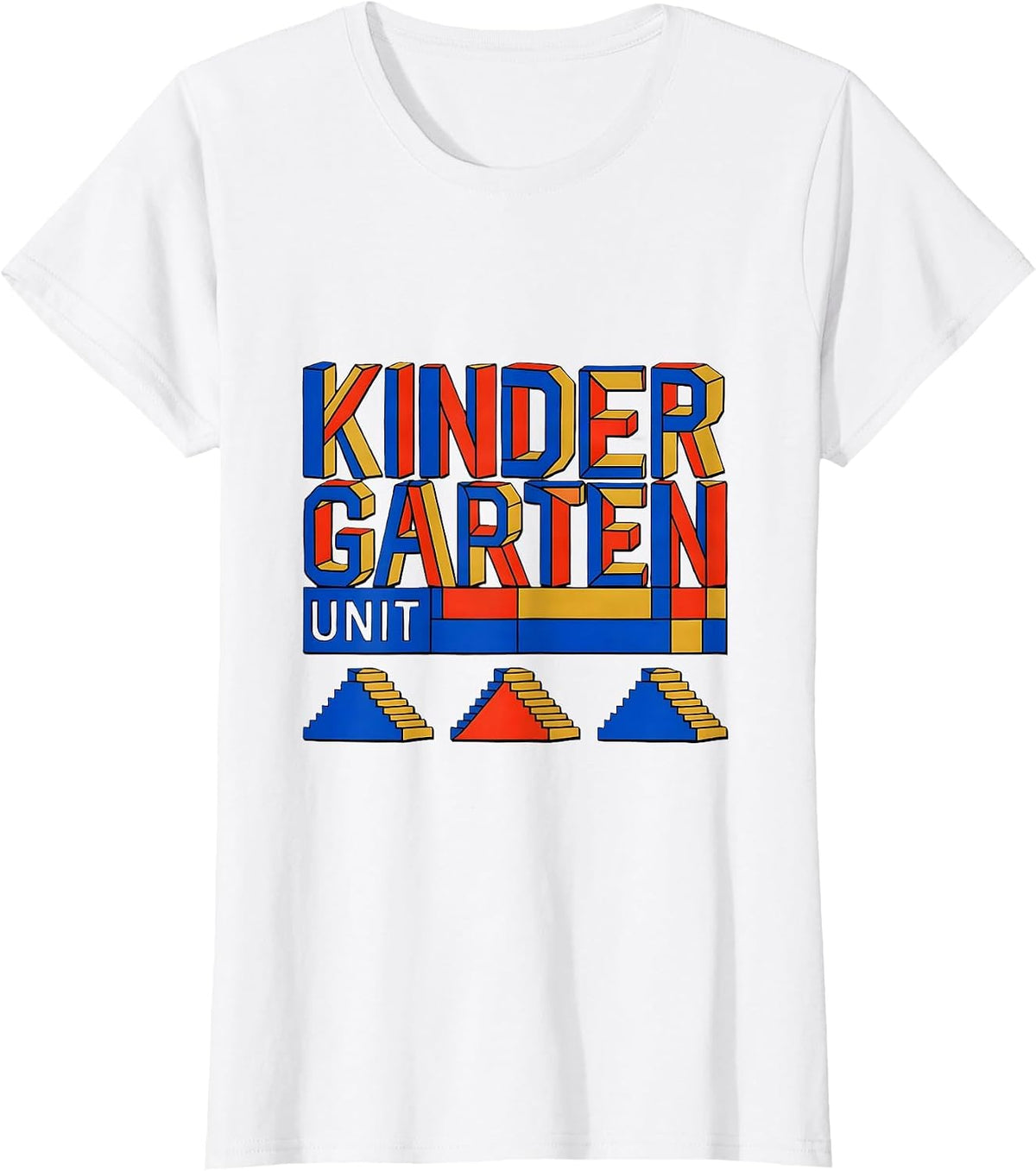 Kindergarten Unit Geometric Teacher Humor Preschool T-Shirt - White
