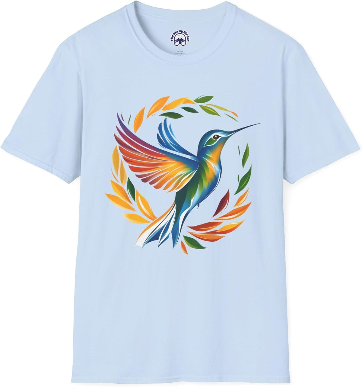 Hummingbird Rainbow Softstyle T-Shirt - Light Blue