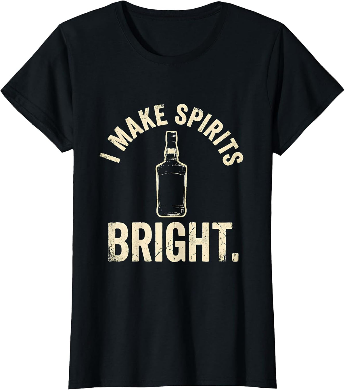 I Make Spirits Bright Bartender Holiday Design T-Shirt - Black