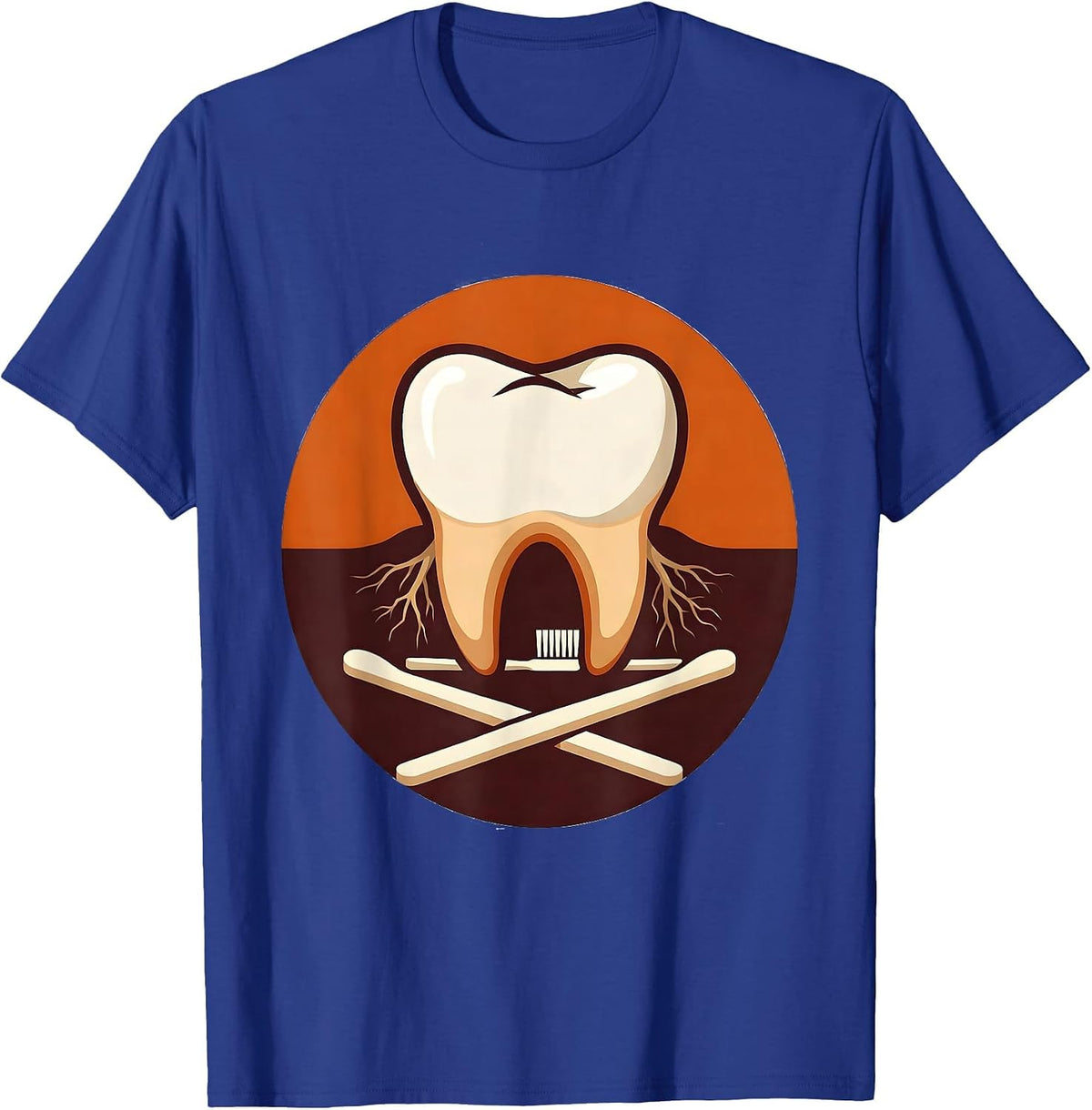 Men's Rounded Molar Wishbone Dental Humor Thanksgiving T-Shirt - Royal Blue