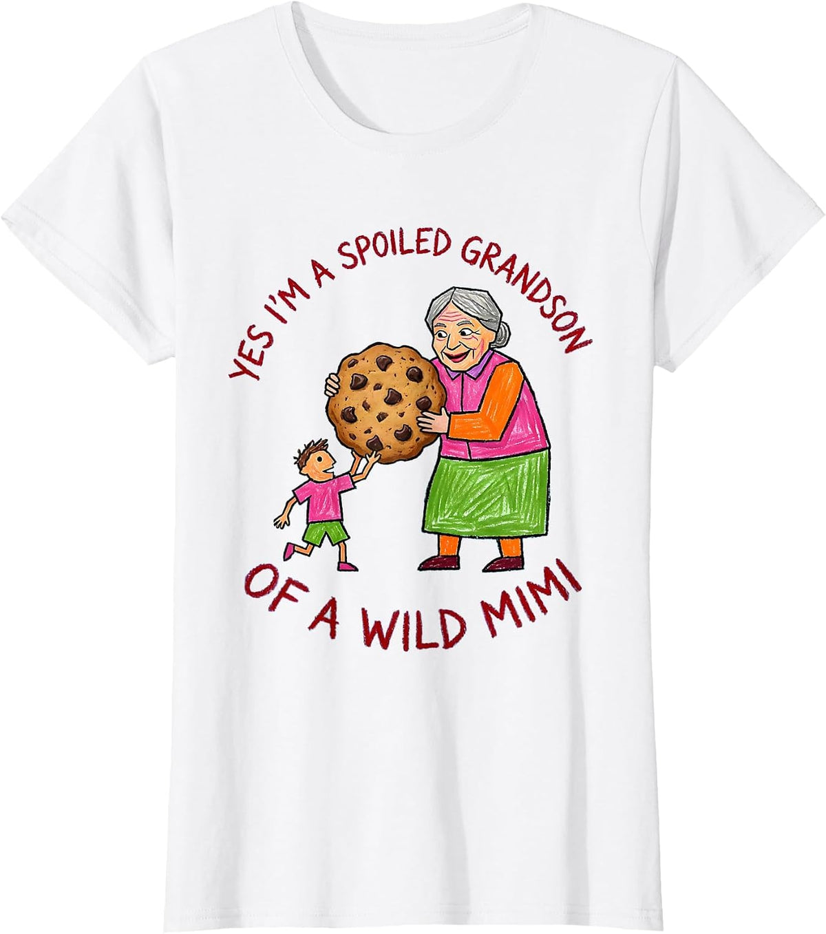 Women's Yes I'm A Spoiled Grandson Of A Wild Mimi Grandson T-Shirt - White
