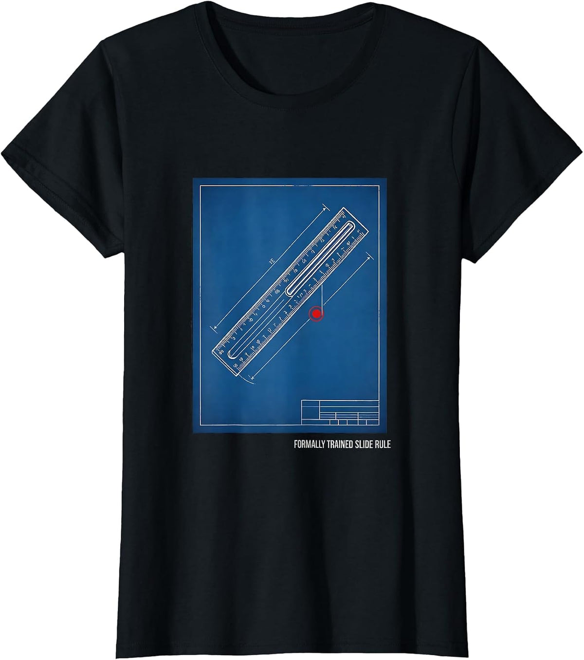 Formally Trained Slide Rule Retro Math Engineer Analog T-Shirt - Black