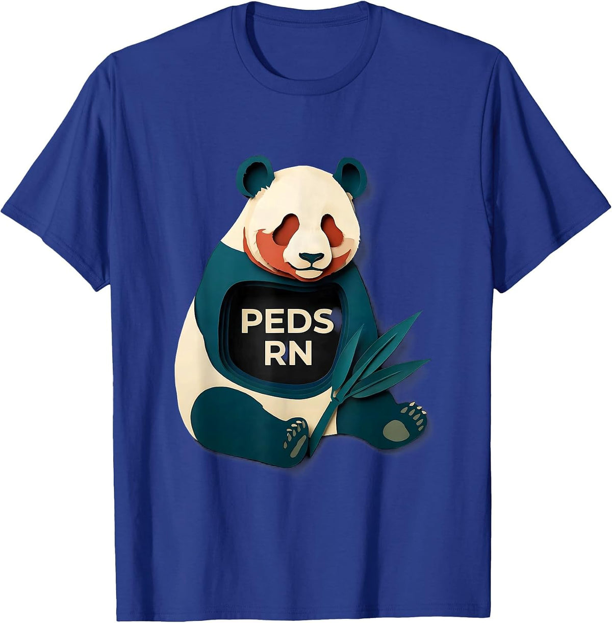 PEDS RN Cute Panda Cub Pediatric Nurse NICU PICU T-Shirt - Royal Blue