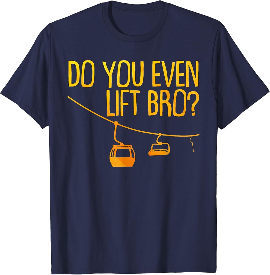 Funny Ski Art for Men Women Winter Sport Skiing Snowboarding T-Shirt - Navy Blue