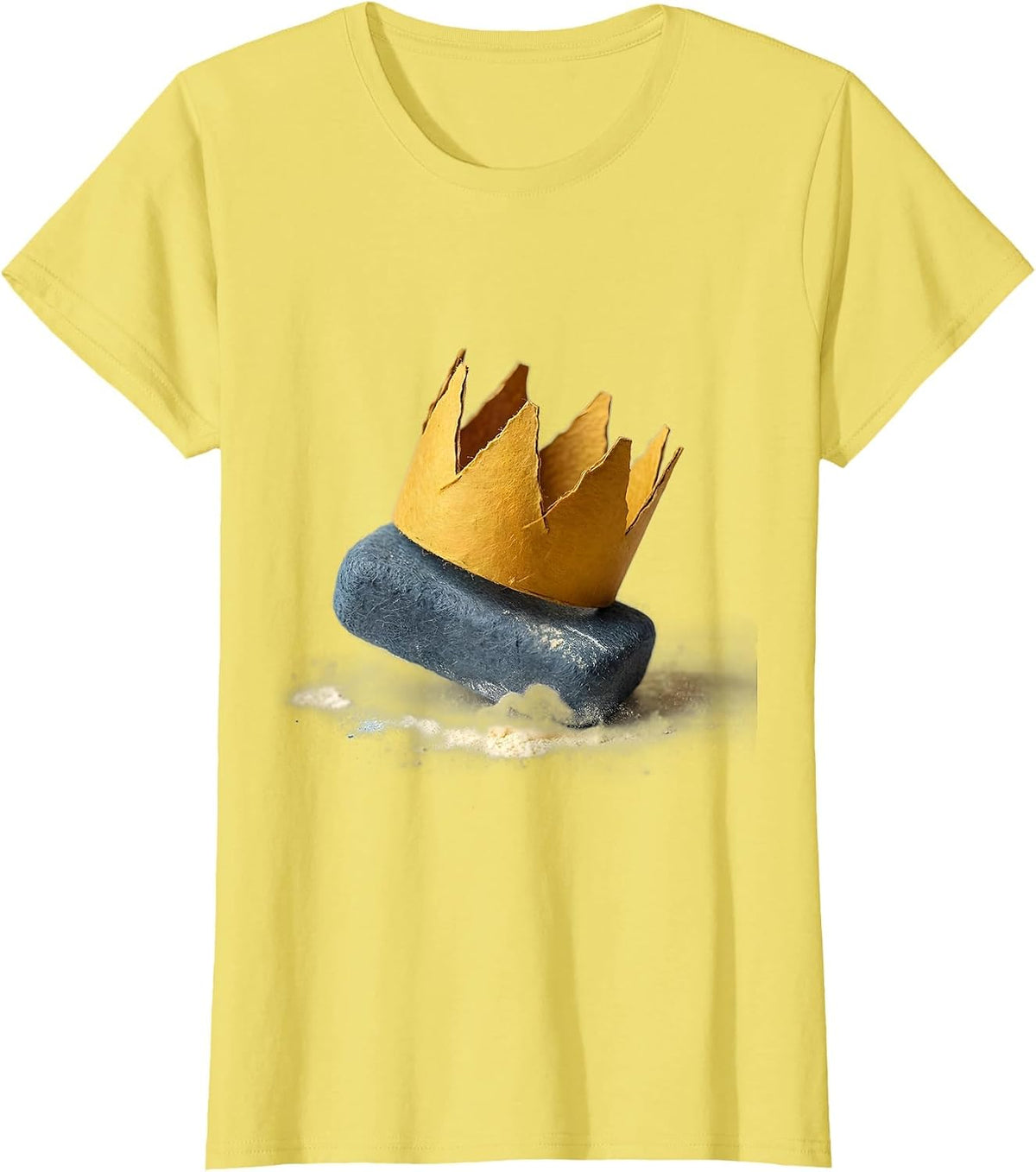 Kindergarten Teacher Paper Crown Chalkboard Eraser T-Shirt - Lemon Yellow