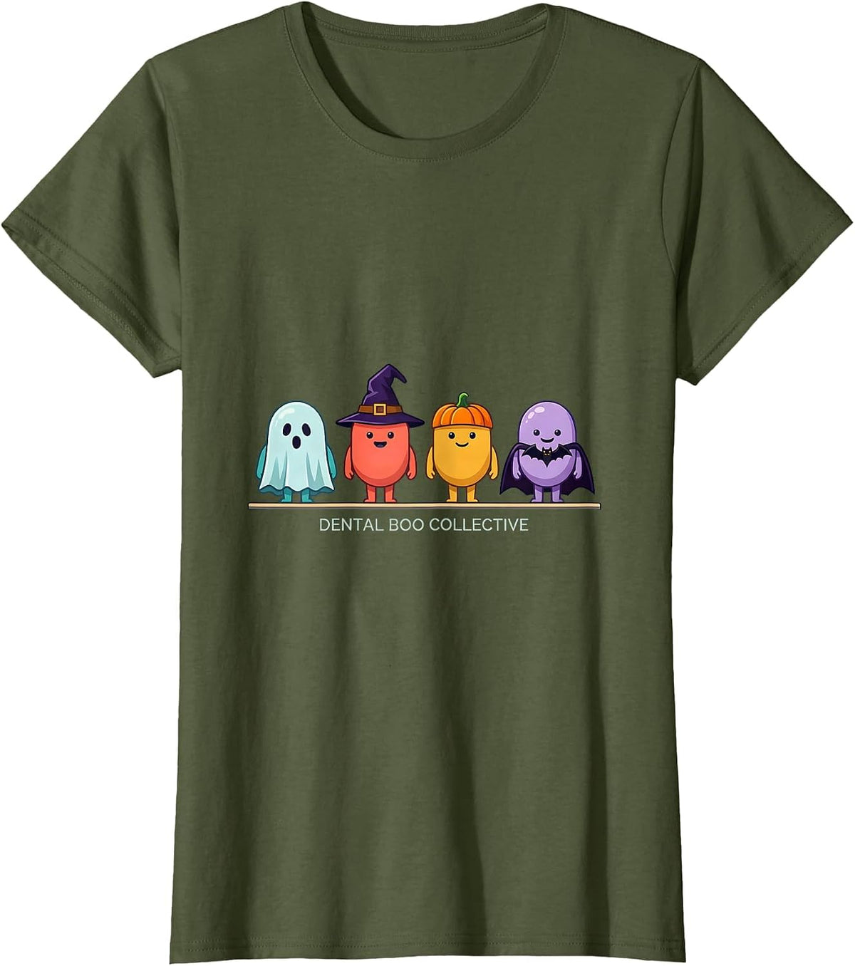 Women's Dental Boo Collective Funny Dentist Halloween Costume T-Shirt - Olive Green