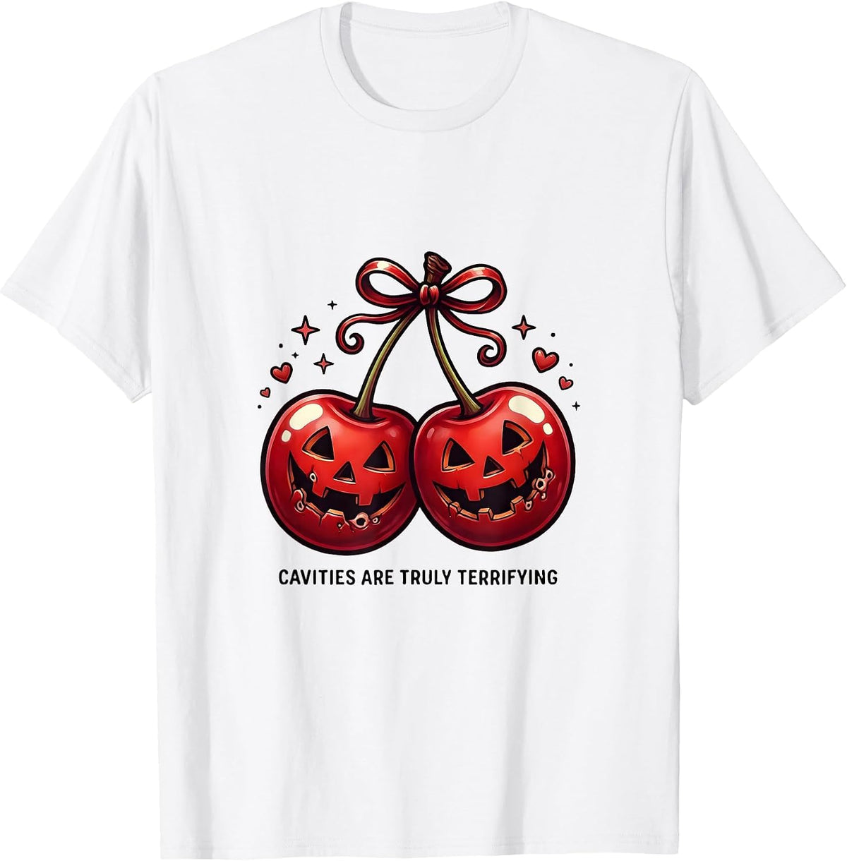 Men's Cavities Are Truly Terrifying Dental Halloween T-Shirt - White