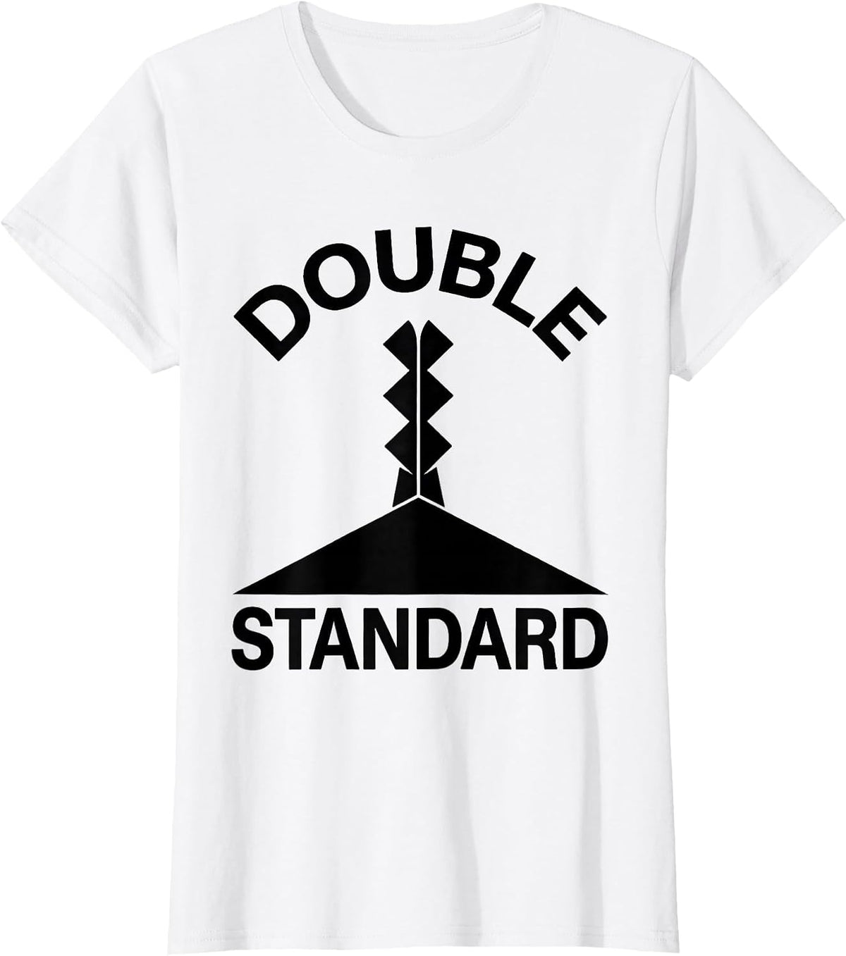Double Standard Funny Ski Dad Skiing Snowboarder Gift T-Shirt - White