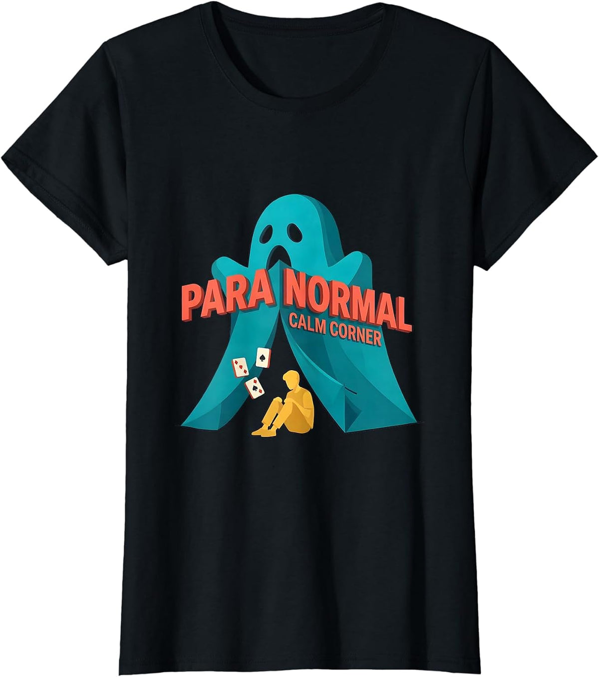 Para Normal Calm Corner Funny Ghost Paraprofessional T-Shirt - Black