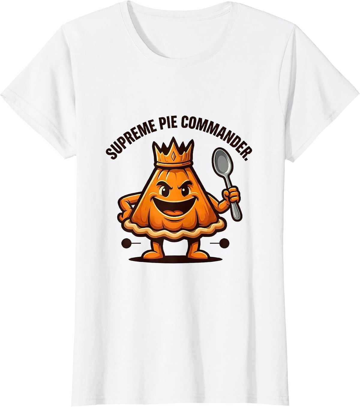 Supreme Pie Commander Funny Thanksgiving Pumpkin Pie Humor T-Shirt - White
