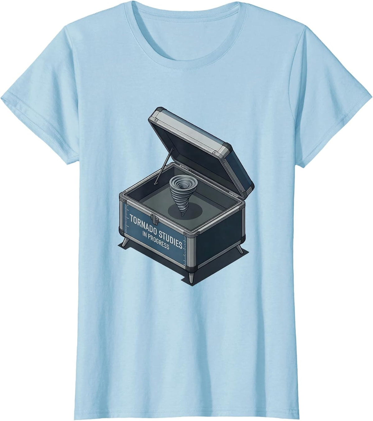Tornado Studies In Progress Funny Storm Chaser Meteorology T-Shirt - Baby Blue