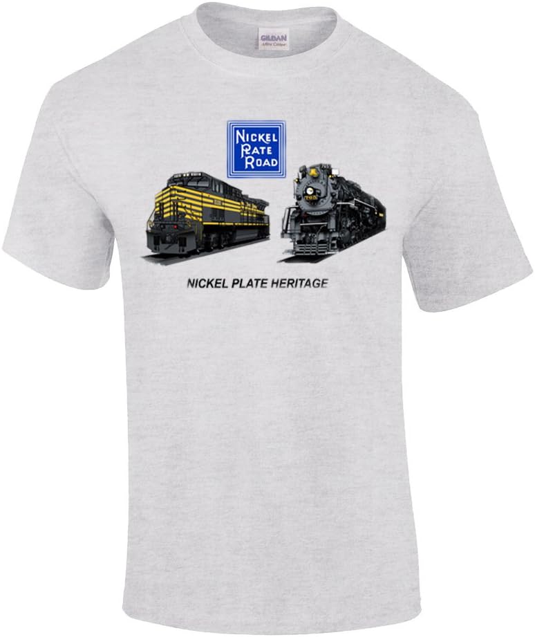 Nickel Plate Heritage Authentic Railroad T-Shirt Tee Shirt [93] - Grey