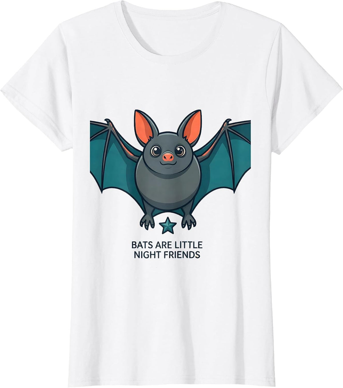 Bats Are Little Night Friends Funny Bat Lover Wildlife Humor T-Shirt - White