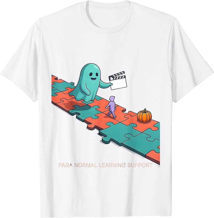 Men's Para Normal Learning Support Funny Ghost Paraprofessional T-Shirt - White