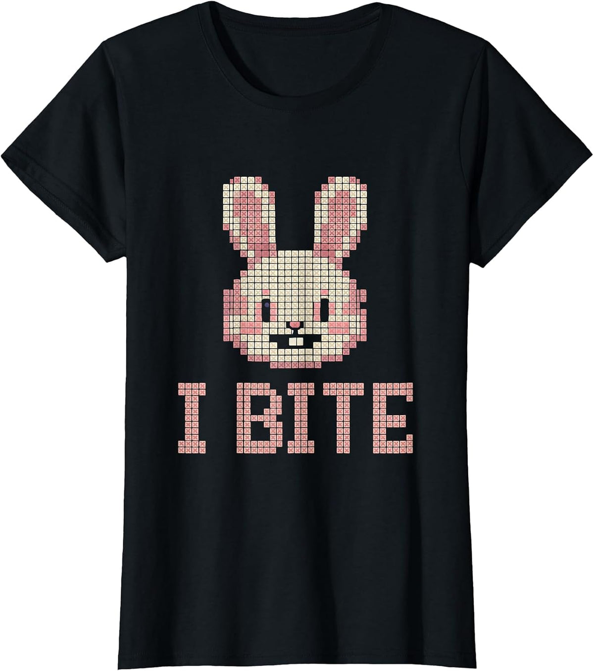 I Bite Alt Goth Kawaii Bunny Rabbit Cute Eerie Humor T-Shirt - Black