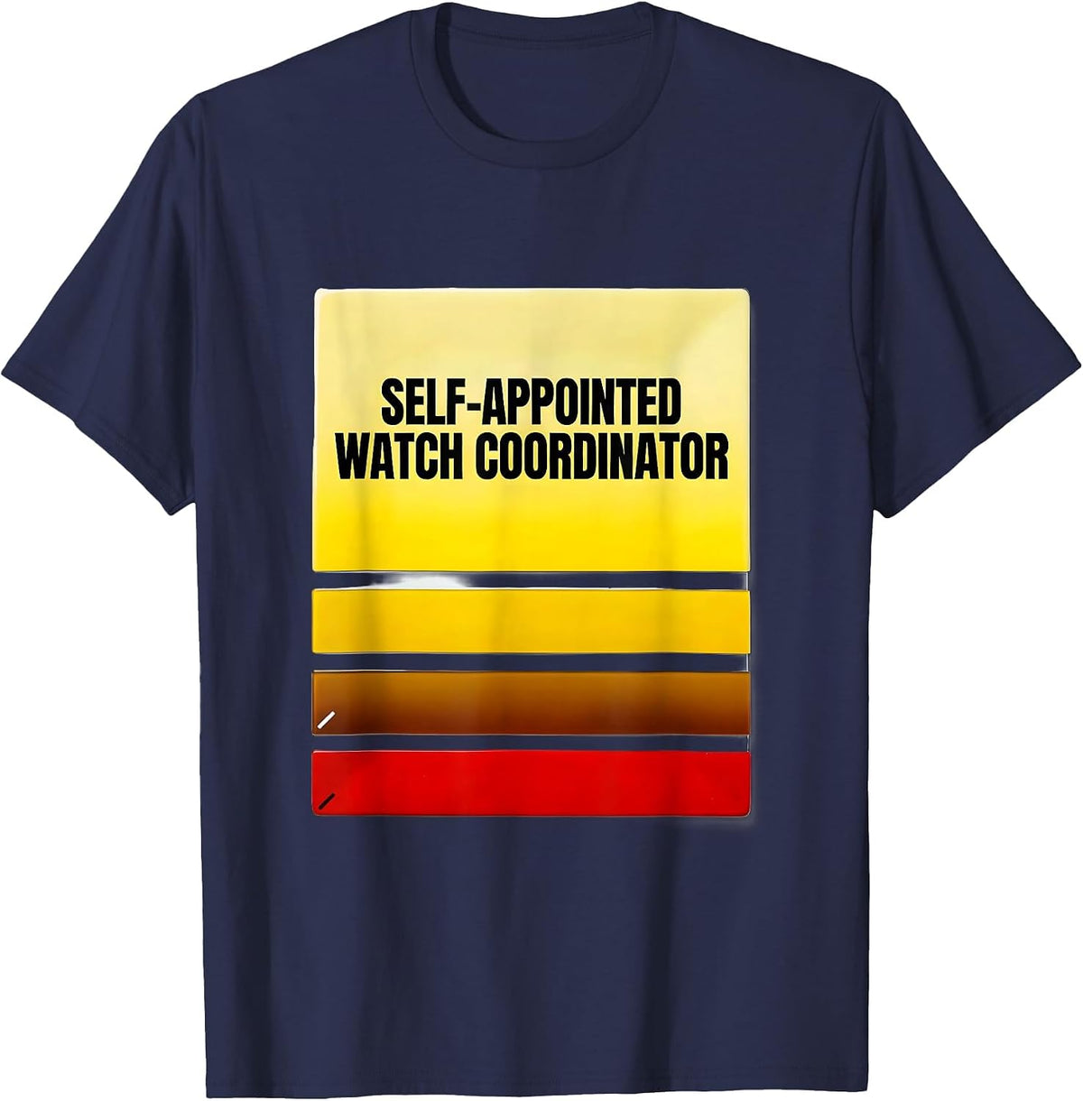 Men's Self-Appointed Watch Coordinator Storm Chaser Tornado Humor T-Shirt - Navy Blue