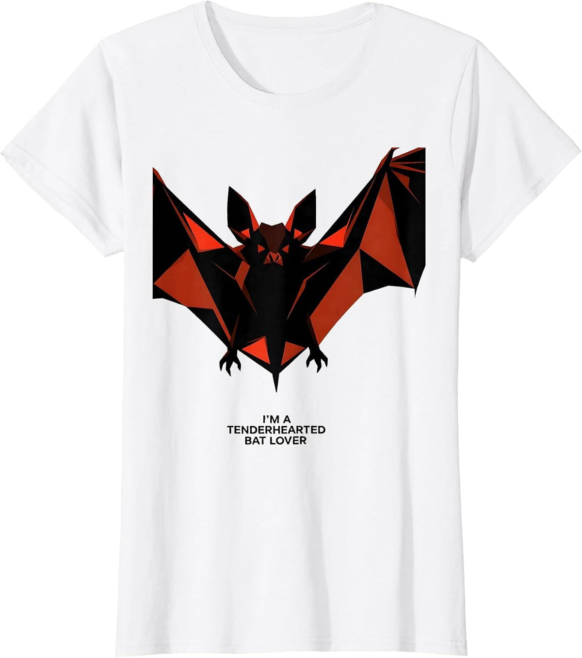 I'm A Tenderhearted Bat Lover Geometric Bat Lover Halloween T-Shirt - White