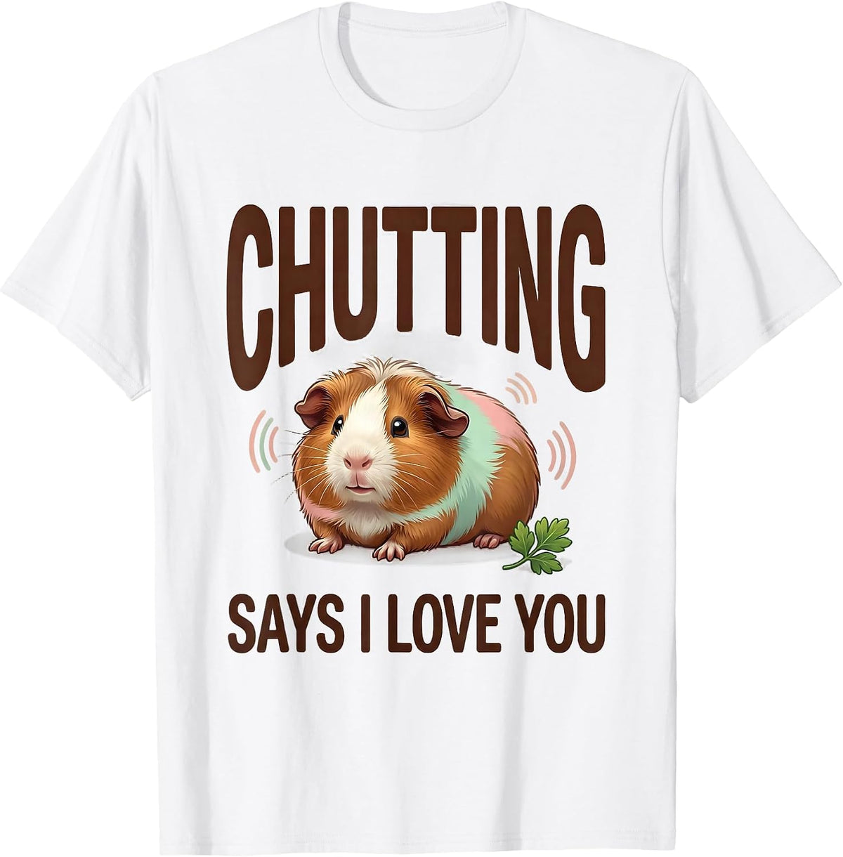 Men's Chutting Says I Love You Cute Kawaii Guinea Pig Lover Gift T-Shirt - White