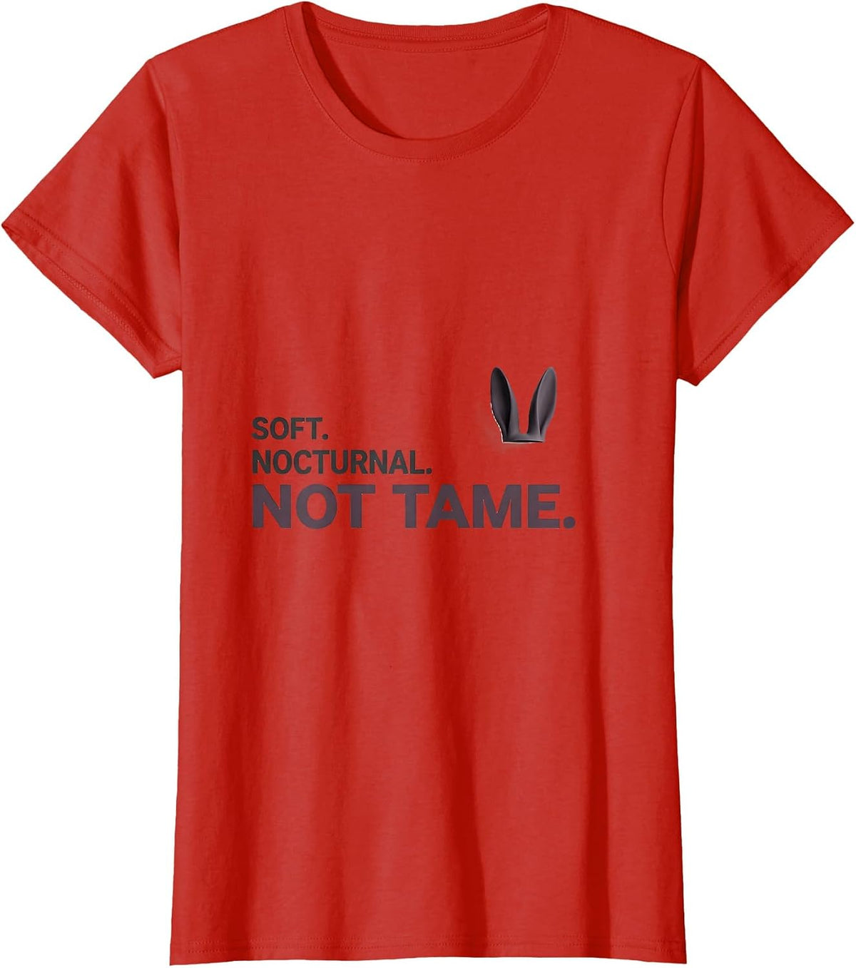Soft. Nocturnal. Not Tame Minimalist Bunny Rabbit Alt Goth T-Shirt - Red