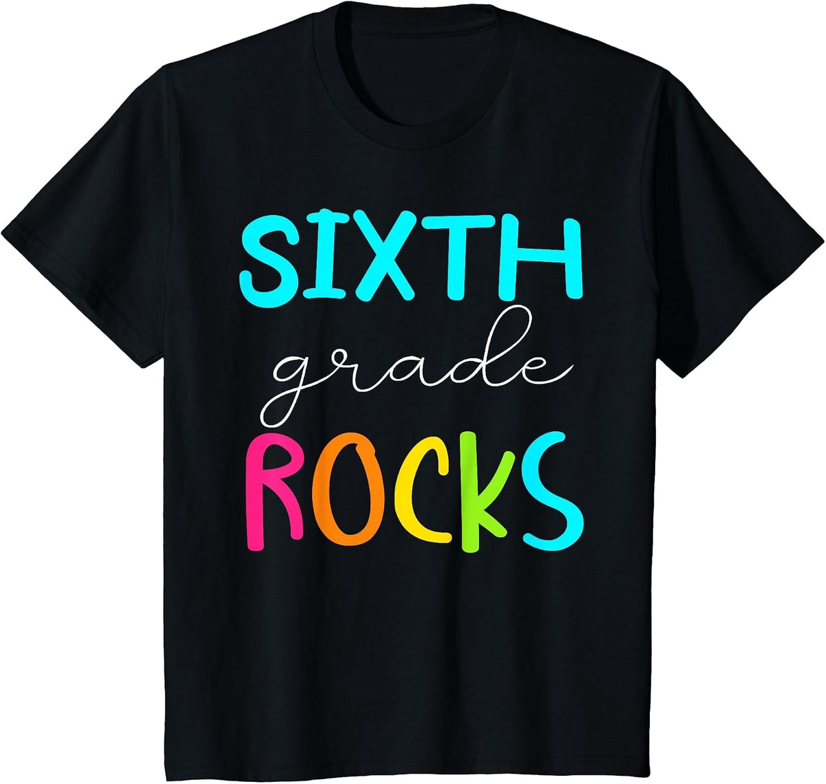 Sixth Grade Rocks Shirt Team 6th Grade Teacher T-Shirt - Black