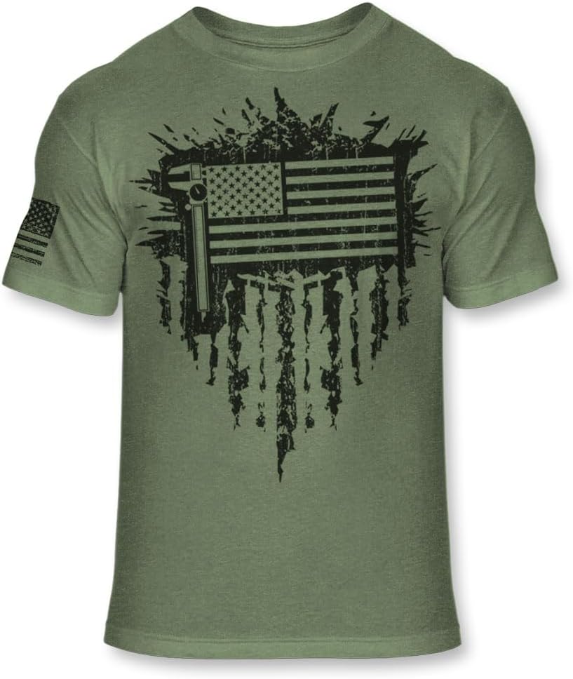 Millwright Flag T-Shirt - American Industrial Mechanic Flag Logo Tee -A294 - As Pictured