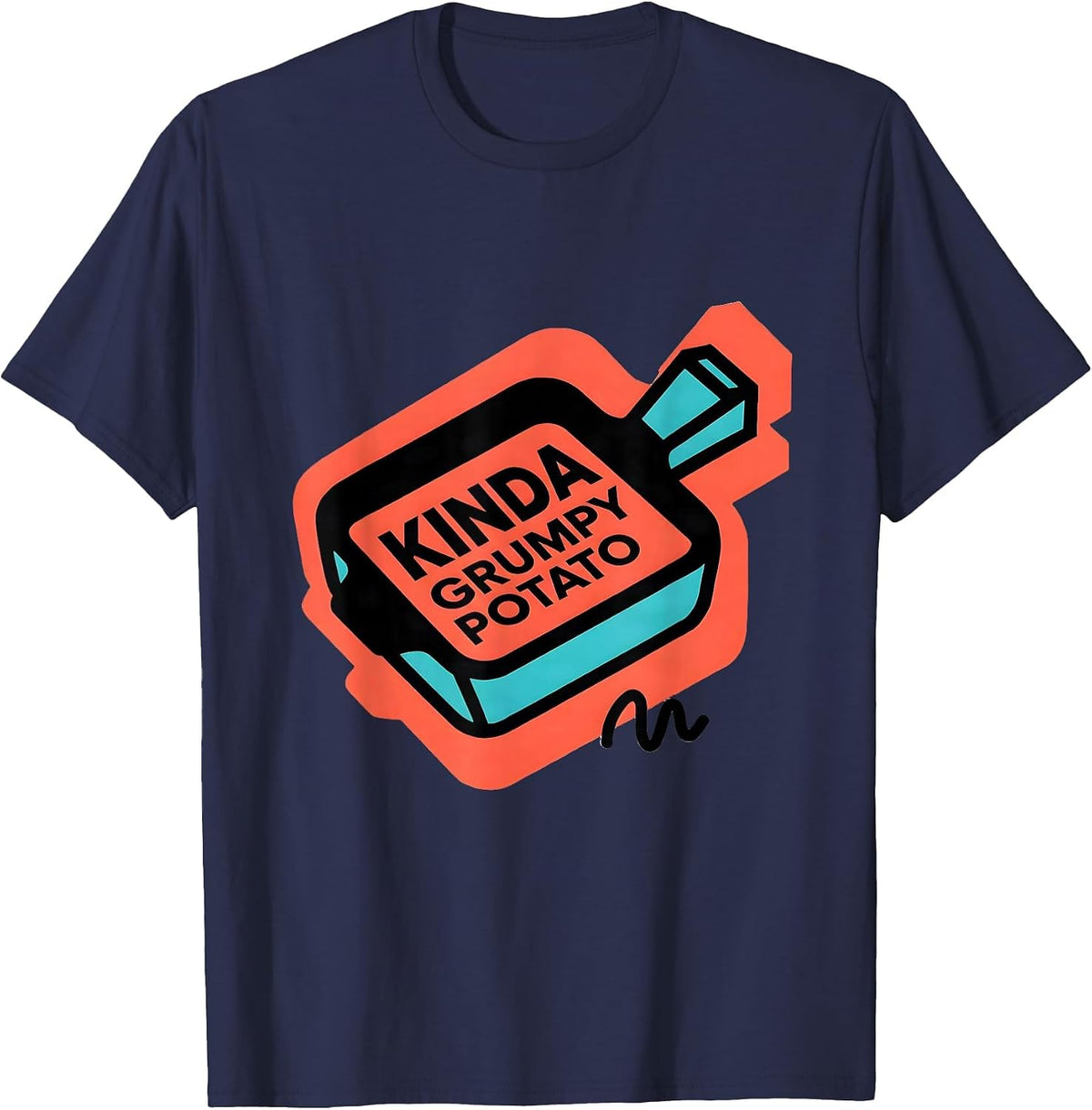 Kinda Grumpy Potato Funny Couple Sweet Potato Humor T-Shirt - Navy Blue