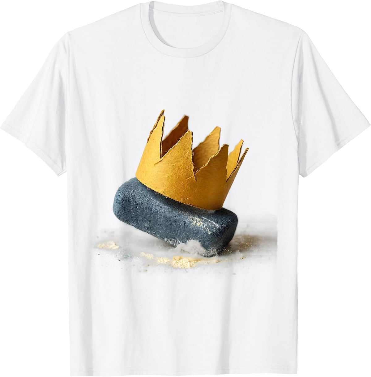 Kindergarten Teacher Paper Crown Chalkboard Eraser T-Shirt - White