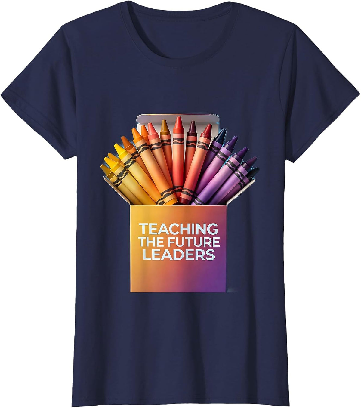 Women's Teaching the Future Leaders Kindergarten Teacher T-Shirt - Navy Blue