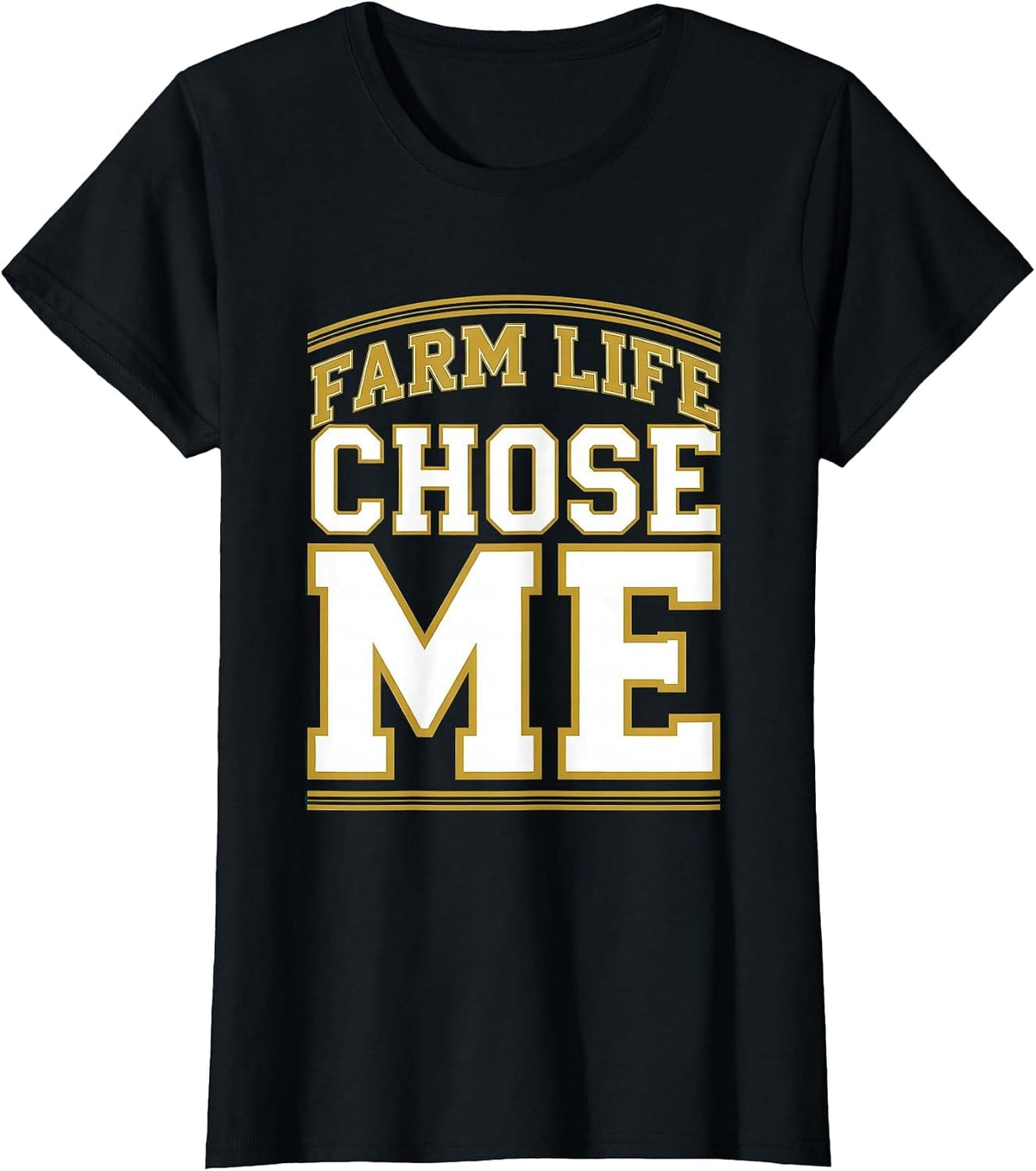 Farm Life Chose Me Proud Farmer Design T-Shirt - Black