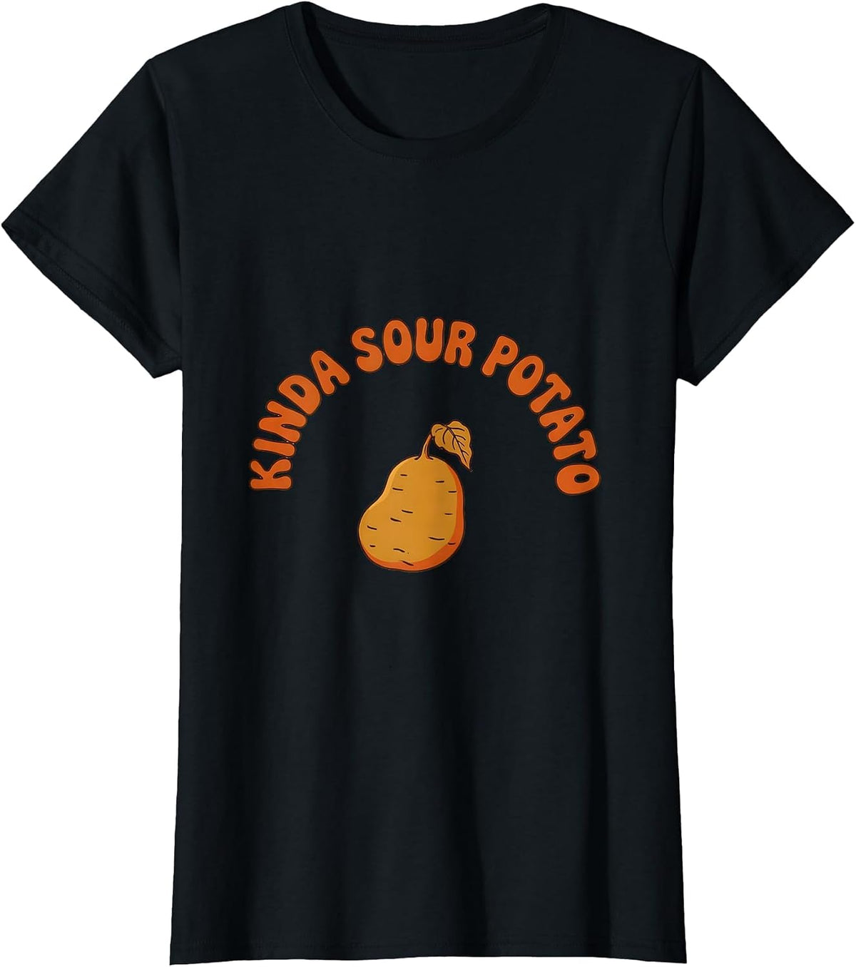 Kinda Sour Potato Retro 70s Funny Couple Thanksgiving T-Shirt - Black