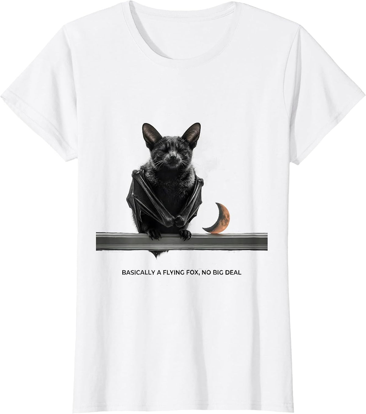 Basically A Flying Fox No Big Deal Funny Bat Lover Halloween T-Shirt - White