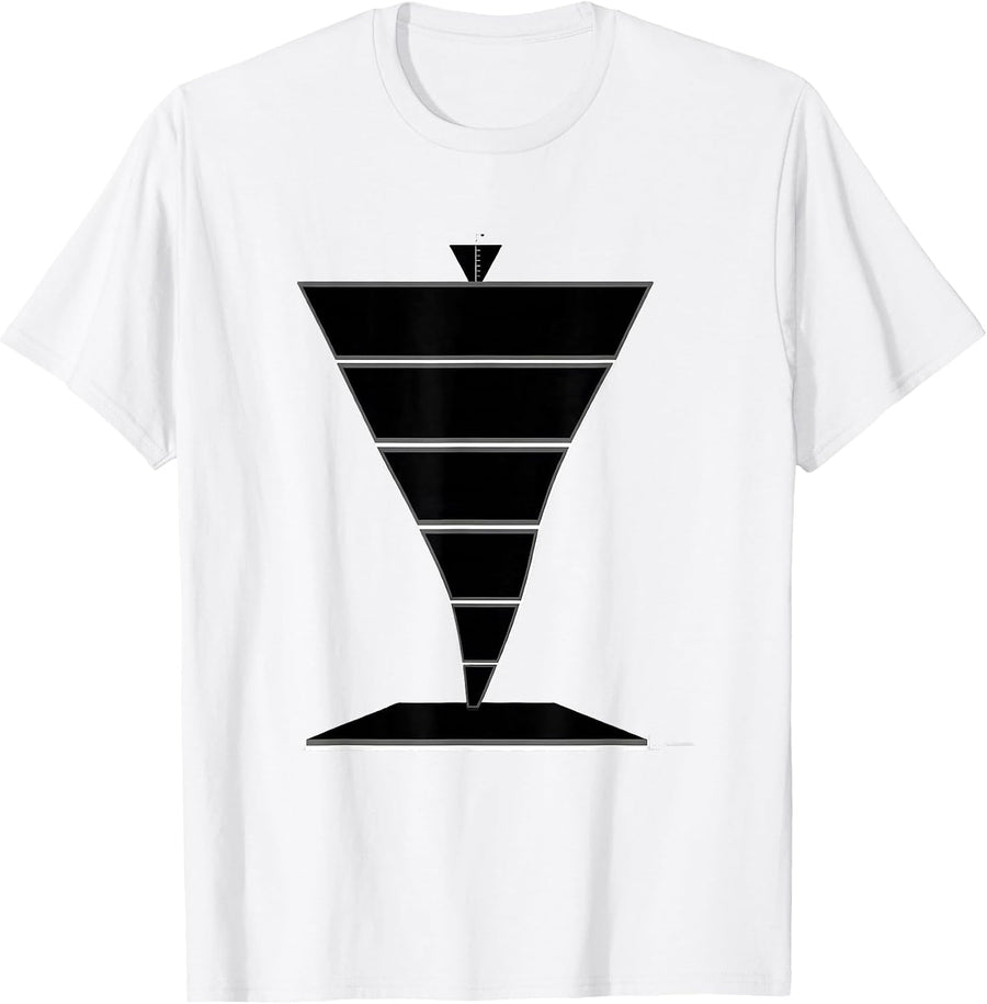 Men's Tornado Funnel Scale Minimalist Storm Chaser Gift T-Shirt - White