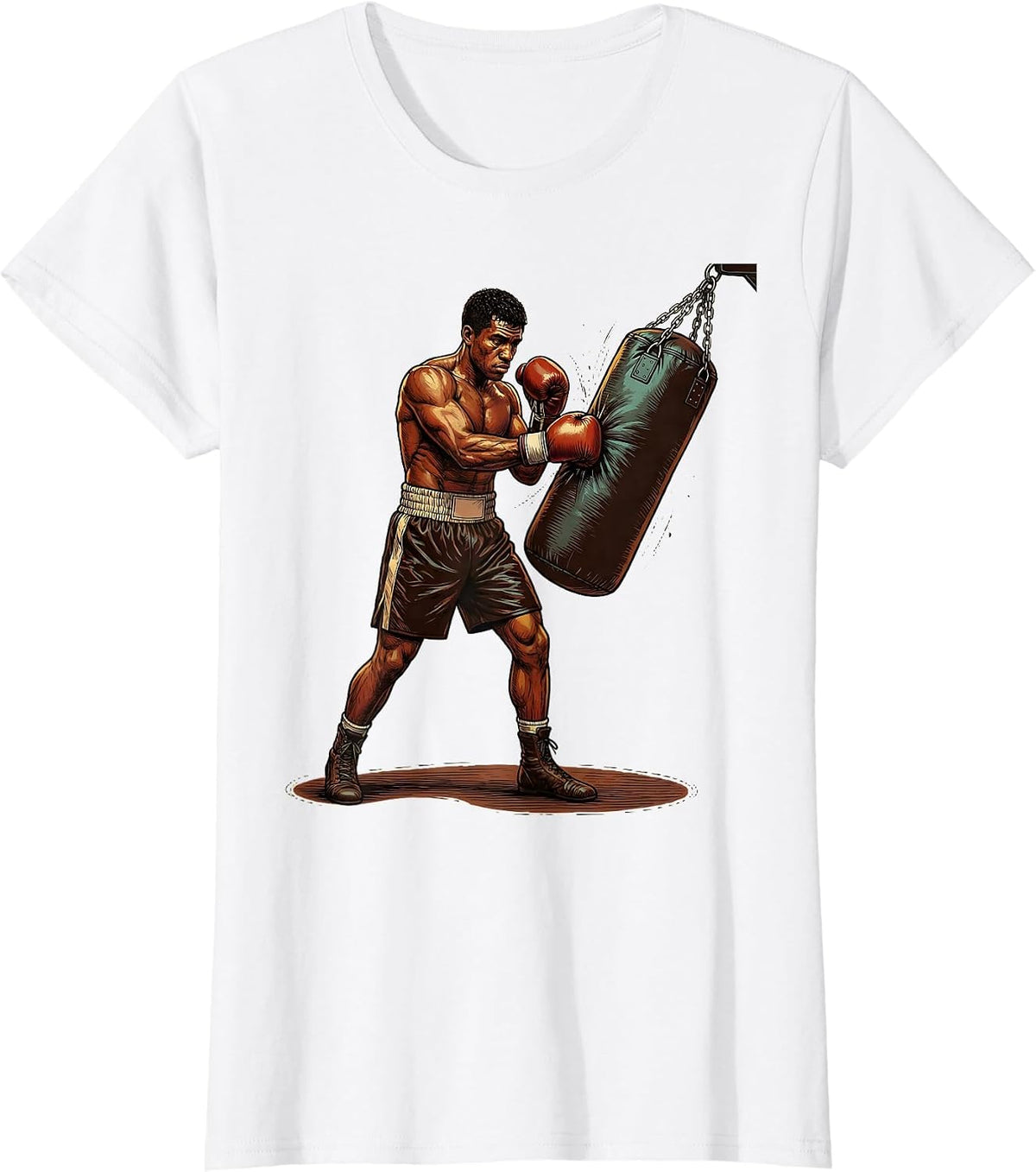 Boxer Resting Heavy Bag Vintage Gym Humor T-Shirt - White