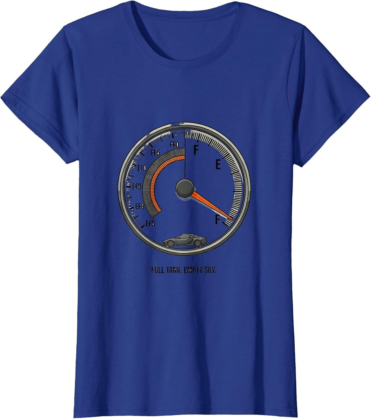 Women's Full Tank. Empty Sky Editorial Conceptual Storm Chaser T-Shirt - Royal Blue