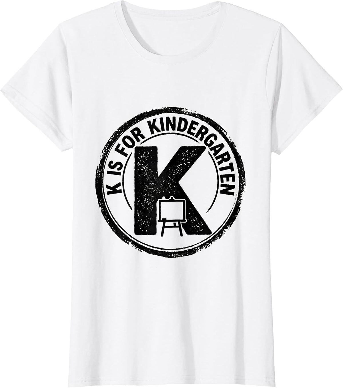 K Is For Kindergarten Teacher Back To School Rubber Stamp T-Shirt - White