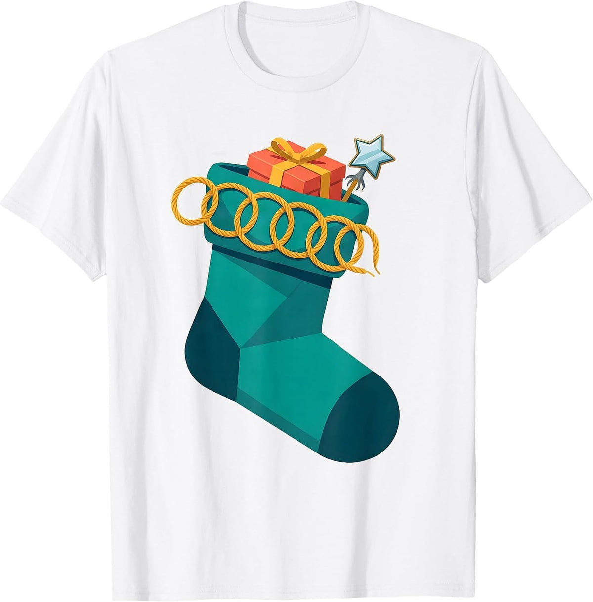 Men's Dental Bib Christmas Stocking Dentist Dental Office Gift T-Shirt - White