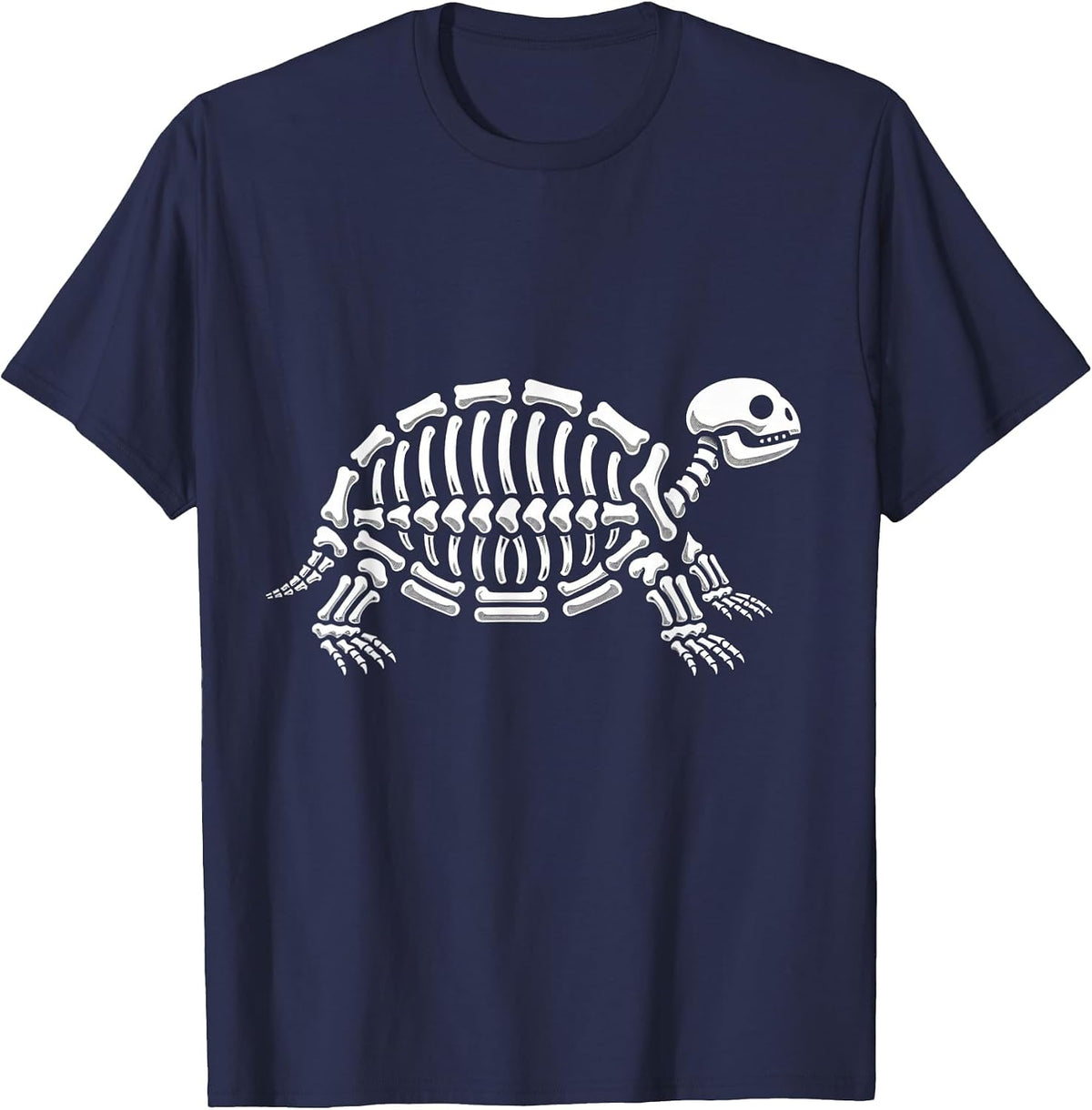 Cute Halloween Turtle Skeleton Tortoise Fossils Archeologist T-Shirt - Navy Blue
